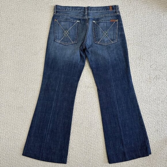 7 For All Mankind Dojo Original Trouser Flare Jean Blue Size 31x29 - Picture 11 of 11